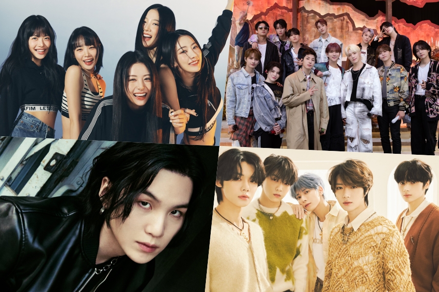 LE SSERAFIM、SEVENTEEN、Suga、TXT、TWICE、Jimin 和 Stray Kids 横扫 Billboard 世界专辑排行榜榜首