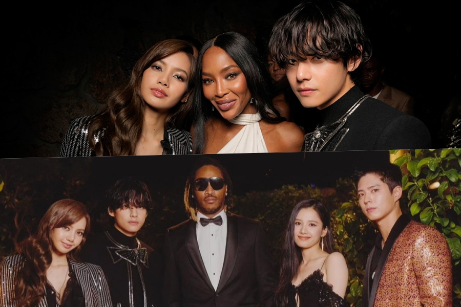 BTS 的 V、BLACKPINK 的 Lisa 和朴宝剑在法国合影留念