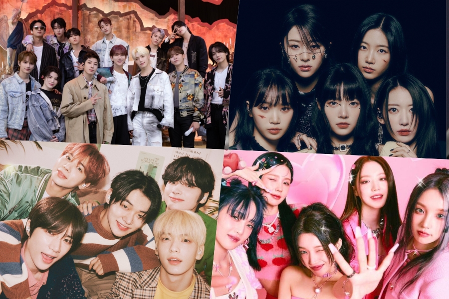SEVENTEEN、LE SSERAFIM、TXT、(G)I-DLE、Suga、TWICE、Jimin 和 Stray Kids 横扫 Billboard 世界专辑排行榜榜首