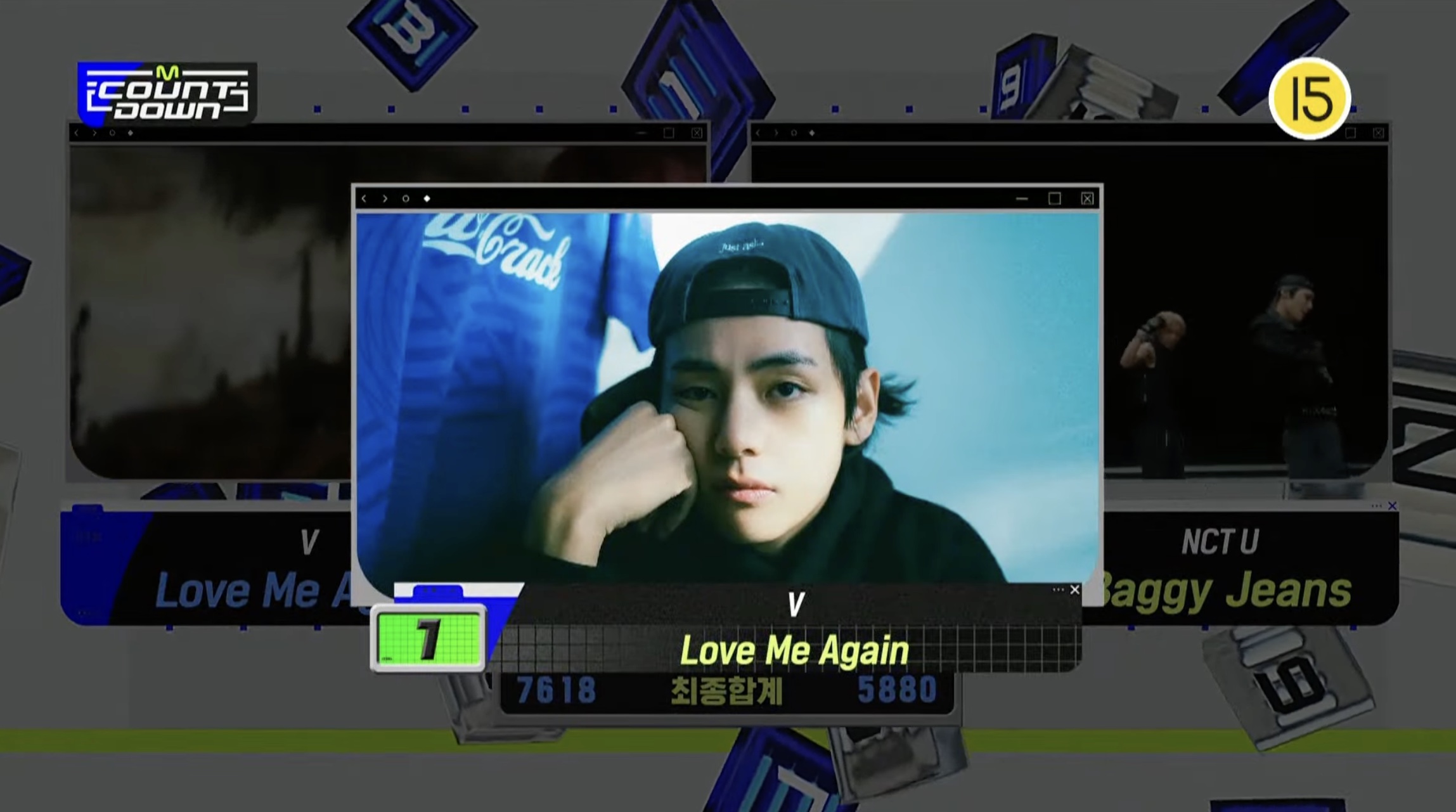 观看：BTS 的 V 在“M Countdown”中凭借“Love Me Again”获得第三场胜利并获得三冠王；华莎、金世正等人的表演