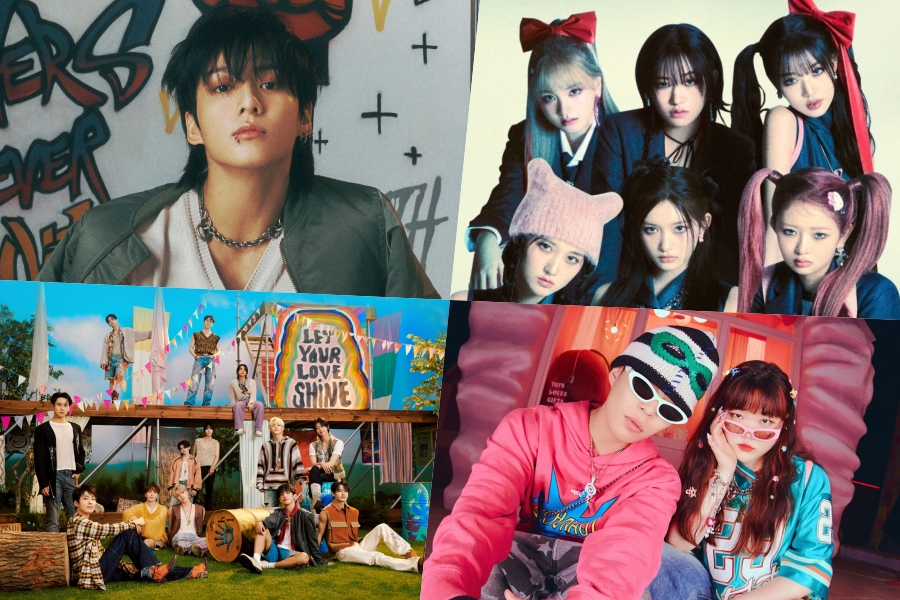 BTS 的 Jungkook、IVE、SEVENTEEN、AKMU 等顶级 Circle 月度和周度排行榜