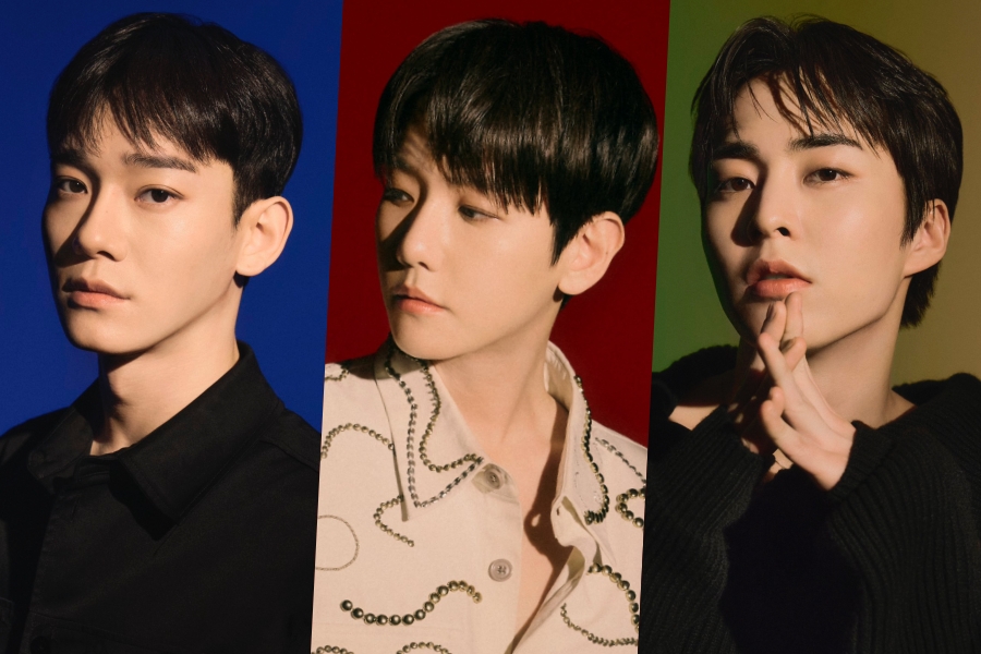 EXO 的 Chen、Baekhyun 和 Xiumin 在 Baekhyun 创立的新独立品牌下公开了令人惊叹的个人资料照片