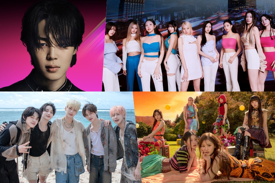 BTS 的 Jimin、TWICE、TXT、NMIXX、Stray Kids、NCT 127 和 NewJeans 在 Billboard 的世界专辑排行榜上横扫榜首