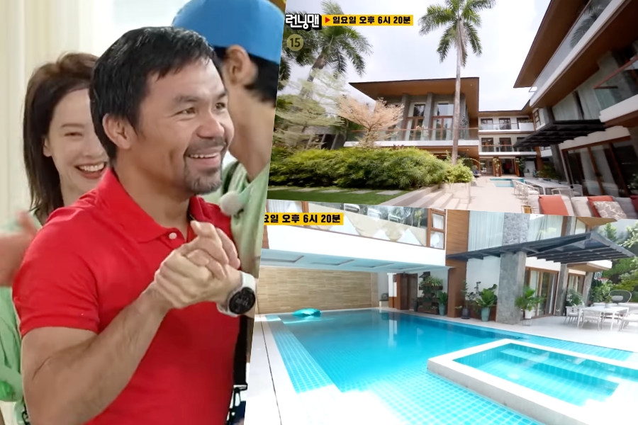 观看：“Running Man”演员在激动人心的预览中拜访曼尼·帕奎奥的豪宅