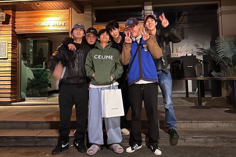 崔宇植与 Wooga Fam 成员 BTS 的 V、朴叙俊、朴炯植和 Peakboy 一起庆祝他的生日