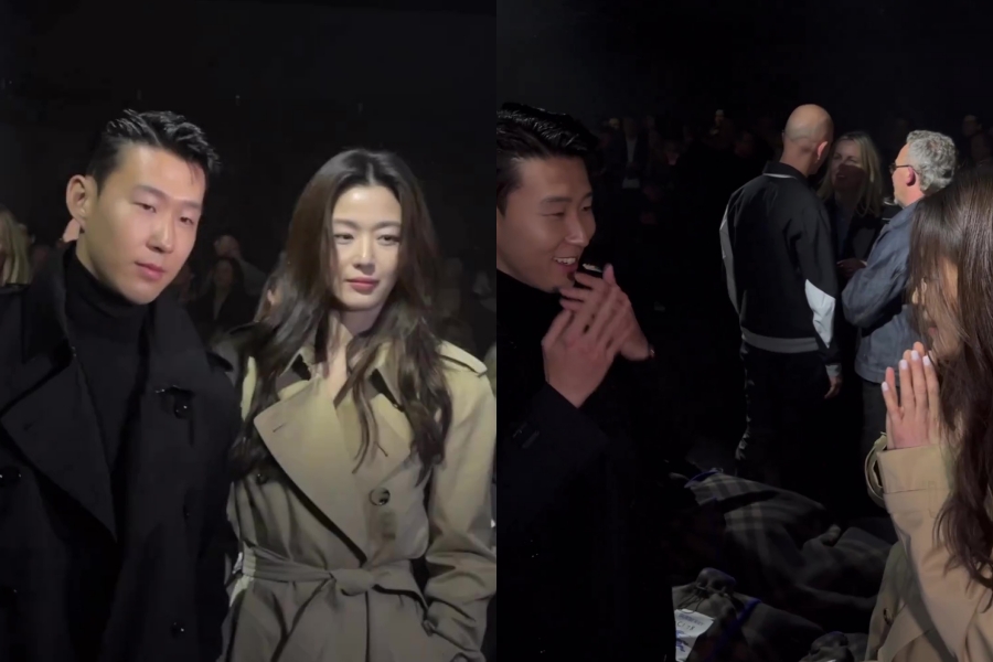 观看：全智贤和孙兴民在伦敦 Burberry 时装秀上合影